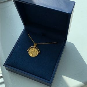 Missoma Lucy Williams gold Roman arc coin necklace